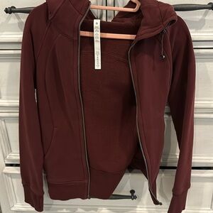 Maroon full length scuba zip up size 4